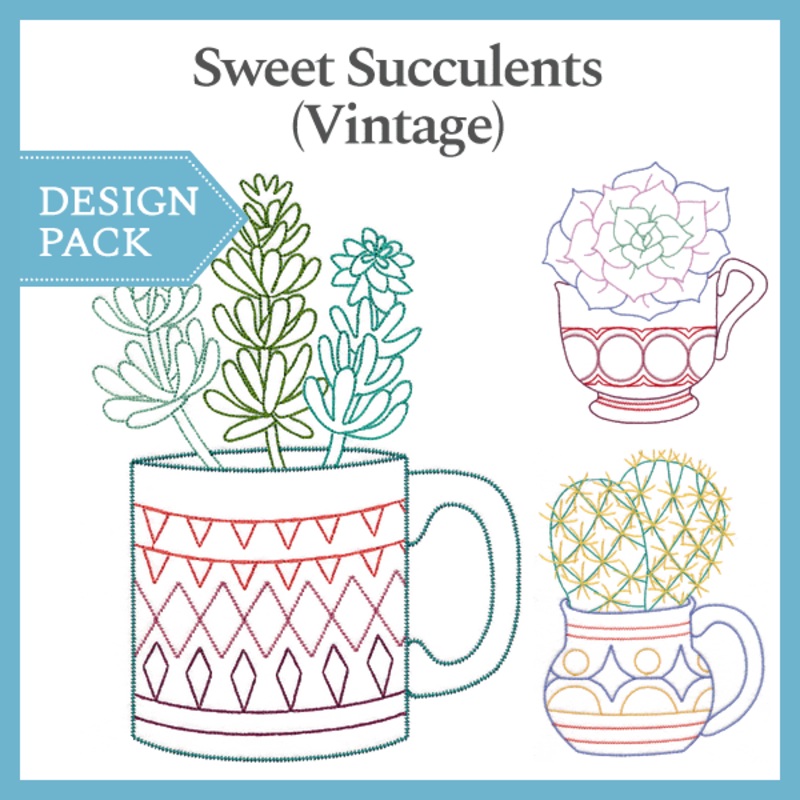 A Sweet Succulents (Vintage) Design Pack