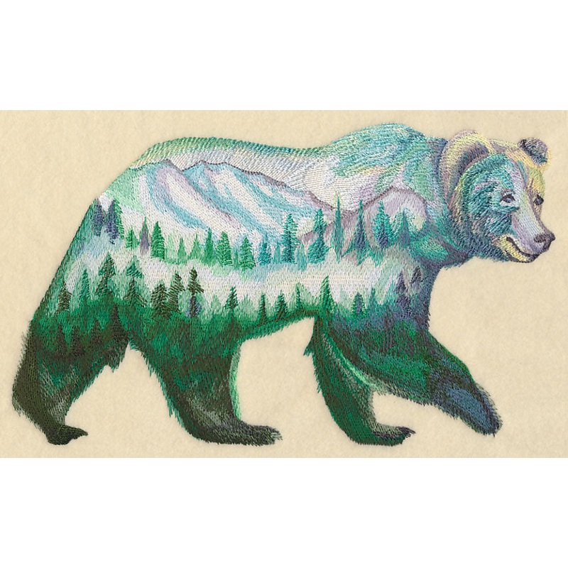 Bear and Landscape in Watercolor