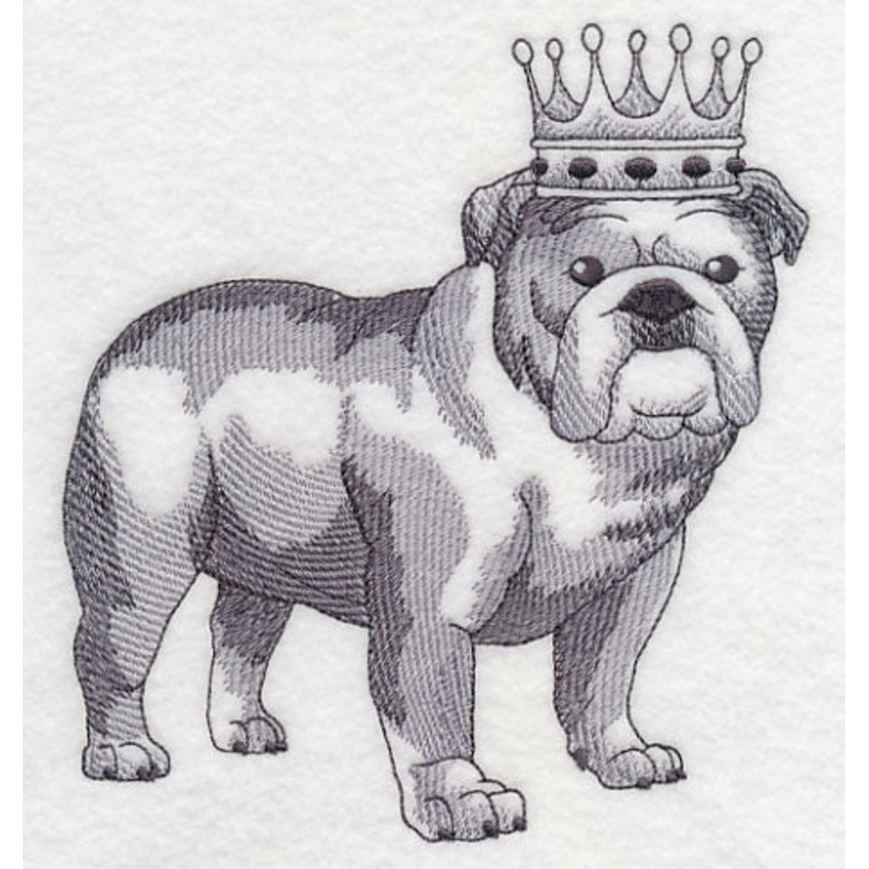 English Bulldog in Crown|6.36″ x 5.85″ / 161.57mm x 148.53mm|5.27″ x 4.85″ / 133.95mm x 123.14mm|3.85″ x 3.54″ / 97.86mm x 89.88mm|All Sizes