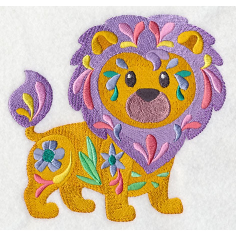 Flower Power Baby Lion|5.83″ x 6.12″ / 148.13mm x 155.54mm|4.83″ x 5.07″ / 122.66mm x 128.75mm|3.68″ x 3.86″ / 93.36mm x 98.07mm|All Sizes