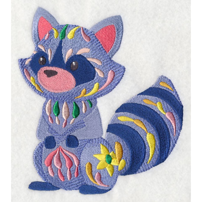 Flower Power Baby Raccoon|6.3″ x 5.51″ / 160.14mm x 140.02mm|5.22″ x 4.57″ / 132.68mm x 116.14mm|3.87″ x 3.38″ / 98.19mm x 85.79mm|All Sizes