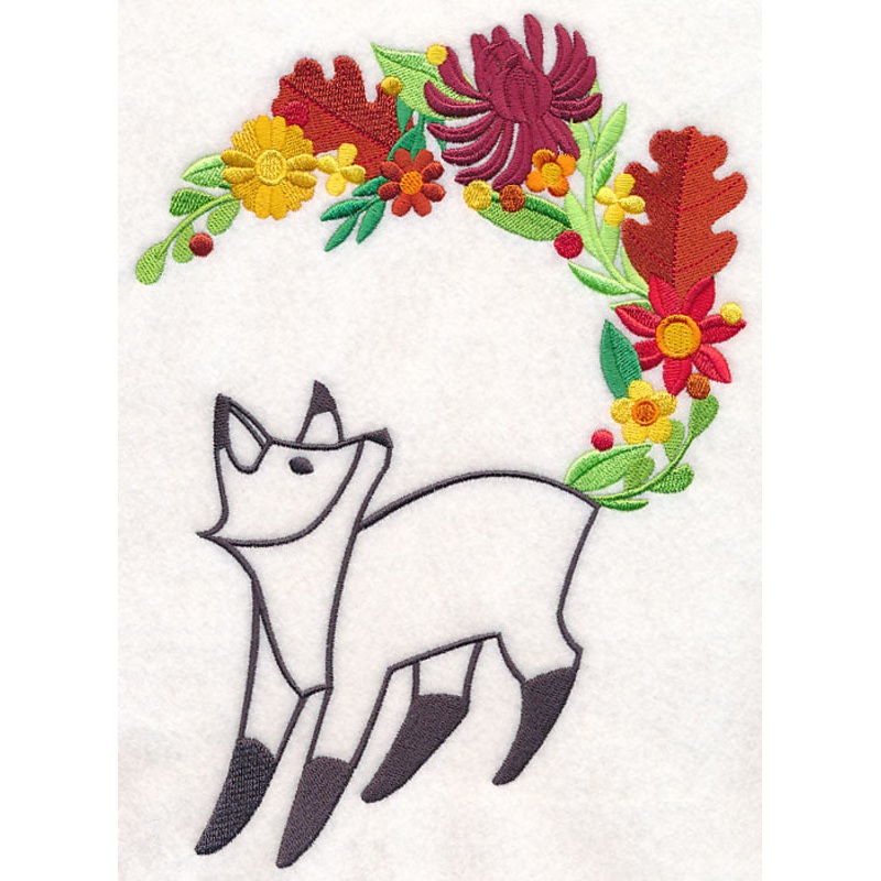 Flowery Forest Fox|9.53″ x 6.85″ / 242.12mm x 174.06mm|8.15″ x 5.86″ / 206.96mm x 148.75mm|7.41″ x 5.33″ / 188.18mm x 135.27mm|6.74″ x 4.84″ / 171.08mm x 122.98mm|All Sizes