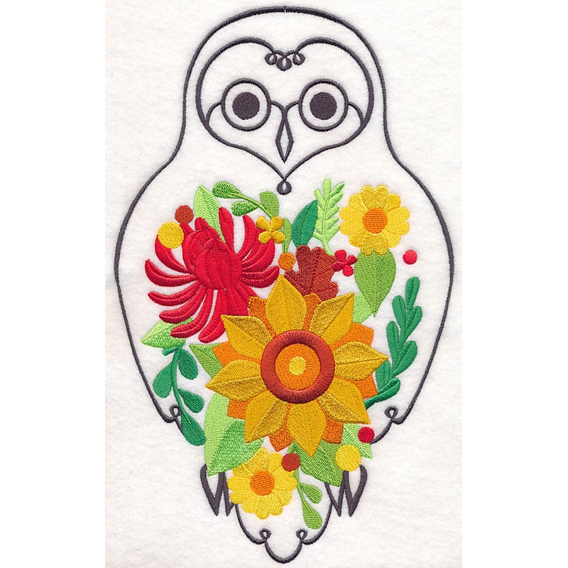 Flowery Forest Owl|11.11″ x 6.87″ / 282.07mm x 174.54mm|9.41″ x 5.82″ / 238.96mm x 147.89mm|7.79″ x 4.82″ / 197.87mm x 122.49mm|6.88″ x 4.26″ / 174.67mm x 108.15mm|All Sizes