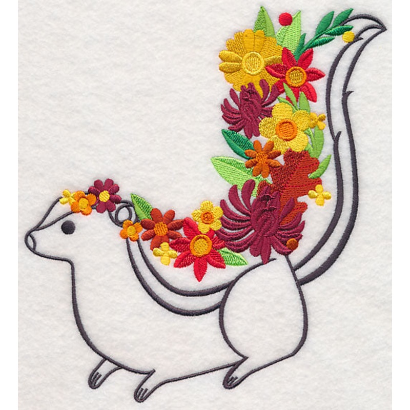 Flowery Forest Skunk|7.79″ x 7.09″ / 197.97mm x 180.2mm|7.09″ x 6.45″ / 180mm x 163.85mm|6.39″ x 5.81″ / 162.19mm x 147.66mm|5.34″ x 4.86″ / 135.68mm x 123.54mm|All Sizes