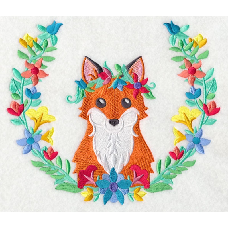 Fox with Floral Laurel|6.78″ x 7.81″ / 172.1mm x 198.3mm|5.86″ x 6.75″ / 148.83mm x 171.48mm|4.84″ x 5.57″ / 122.87mm x 141.54mm|All Sizes