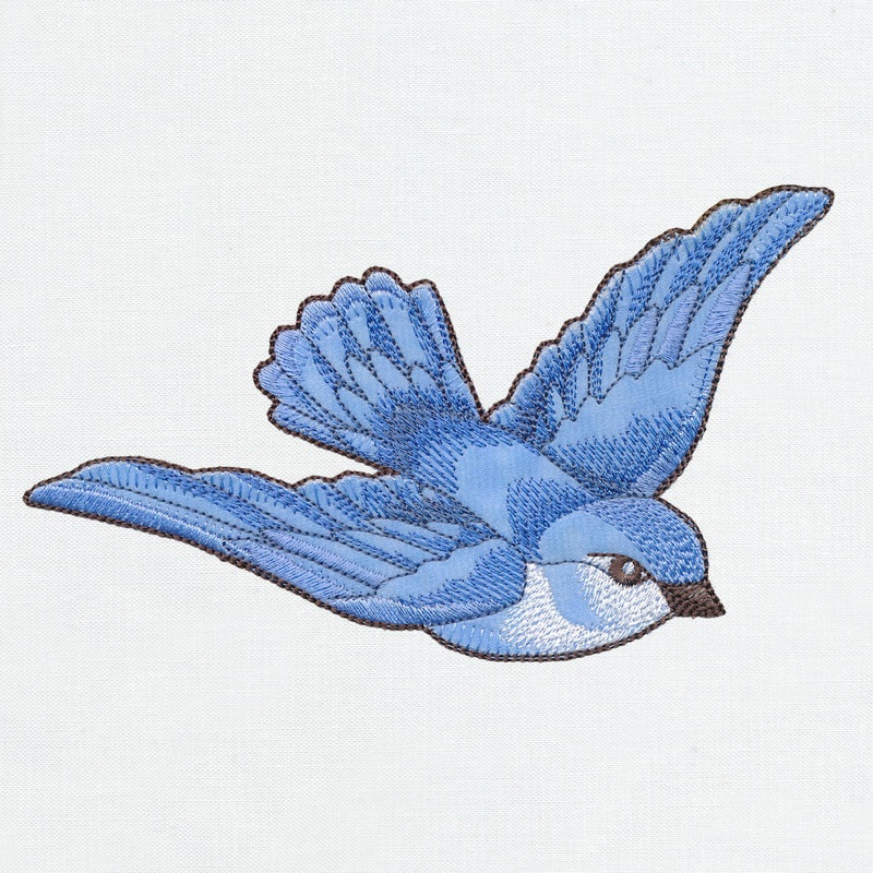 Birdwatching & Dreaming – Bluebird 1 (Heirloom Applique)