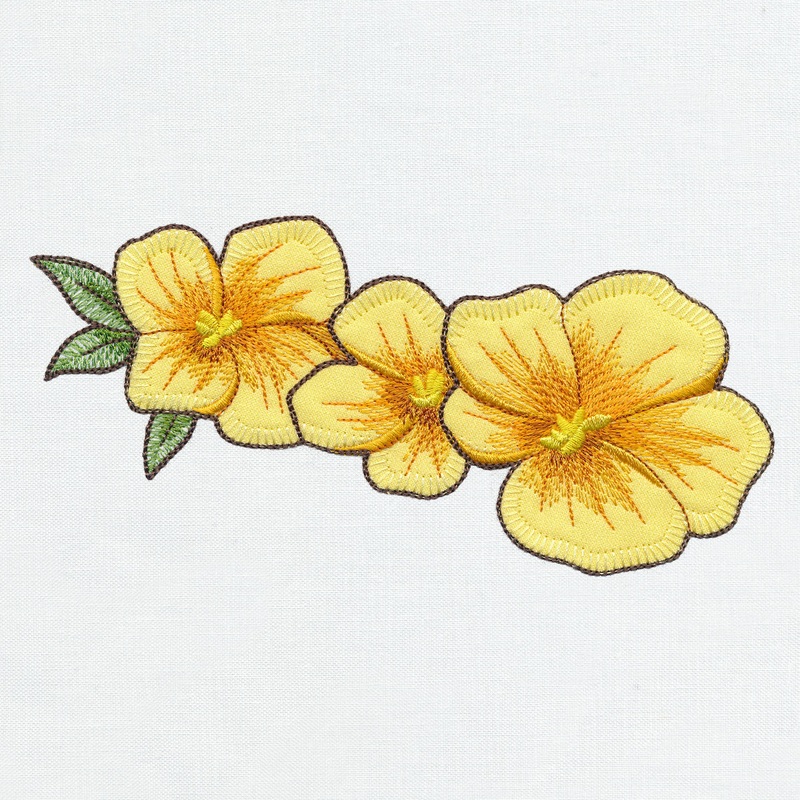 Birdwatching & Dreaming – Yellow Flower Border (Heirloom Applique)