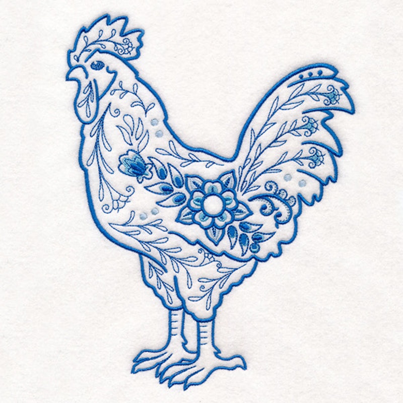 Delft Blue Doodle Chicken|8.9″ x 6.86″ / 225.96mm x 174.27mm|7.6″ x 5.86″ / 193.02mm x 148.88mm|6.3″ x 4.86″ / 160.08mm x 123.48mm|All Sizes