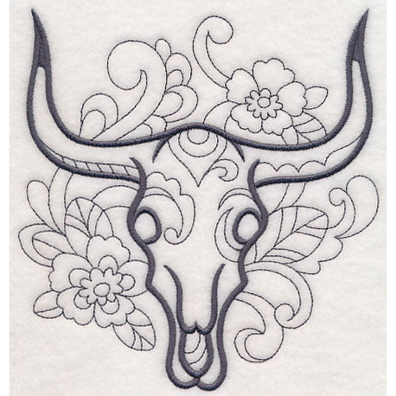 Doodle Steer Skull|6.22″ x 5.84″ / 157.88mm x 148.44mm|5.16″ x 4.84″ / 130.96mm x 123mm|3.87″ x 3.63″ / 98.29mm x 92.15mm|3.02″ x 2.82″ / 76.71mm x 71.59mm|All Sizes