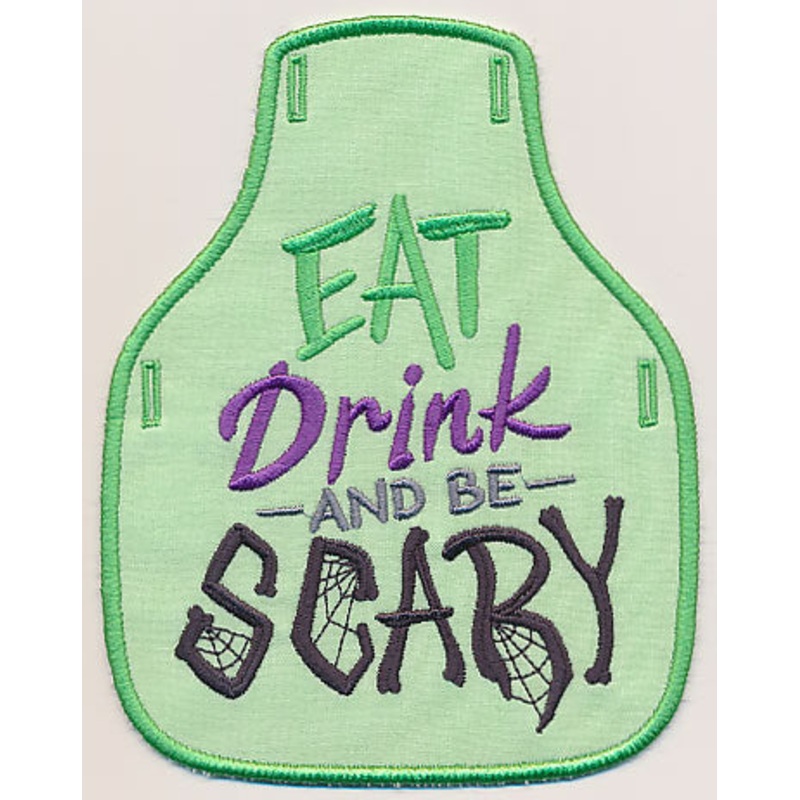 Eat Drink and Be Scary Bottle Apron (In-the-Hoop)