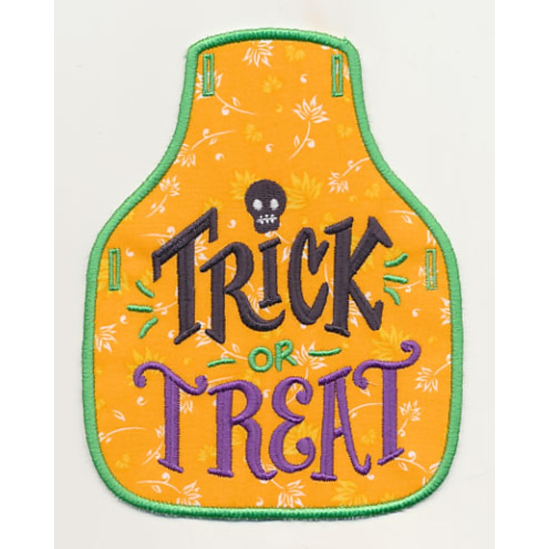 Trick or Treat with Skull Bottle Apron (In-the-Hoop)