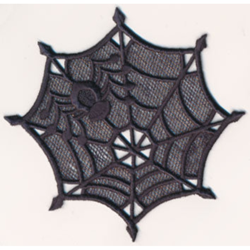 Spiderweb and Spider (Lace)|4.87″ x 4.99″ / 123.7mm x 126.75mm|3.79″ x 3.88″ / 96.27mm x 98.55mm|2.96″ x 3.03″ / 75.18mm x 76.96mm|All Sizes