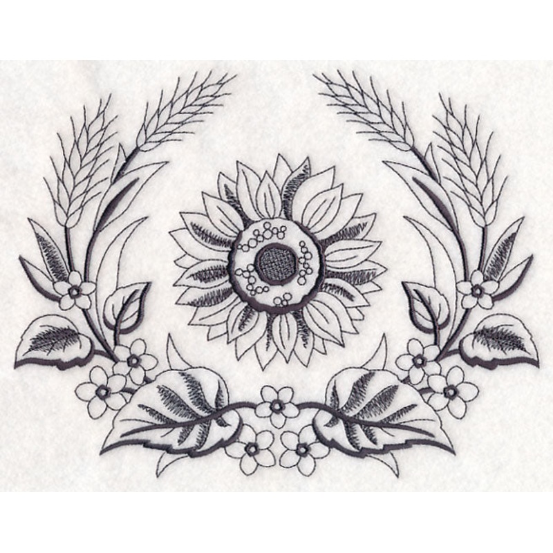 Sunflower Laurel|6.85″ x 8.73″ / 173.99mm x 221.67mm|6.12″ x 7.8″ / 155.55mm x 198.19mm|5.49″ x 7″ / 139.44mm x 177.67mm|4.85″ x 6.18″ / 123.26mm x 157.06mm|All Sizes