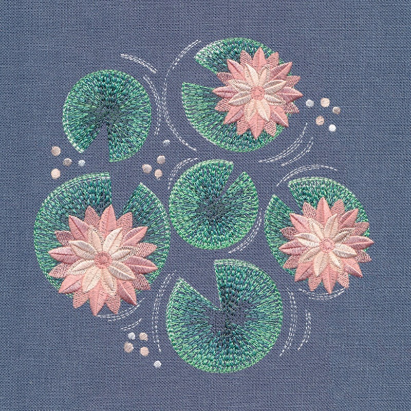 Sweet Water Lily Feature|7.61″ x 7.81″ / 193.22mm x 198.29mm|6.85″ x 7.03″ / 173.98mm x 178.55mm|5.85″ x 6″ / 148.58mm x 152.51mm|4.85″ x 4.98″ / 123.18mm x 126.47mm|All Sizes
