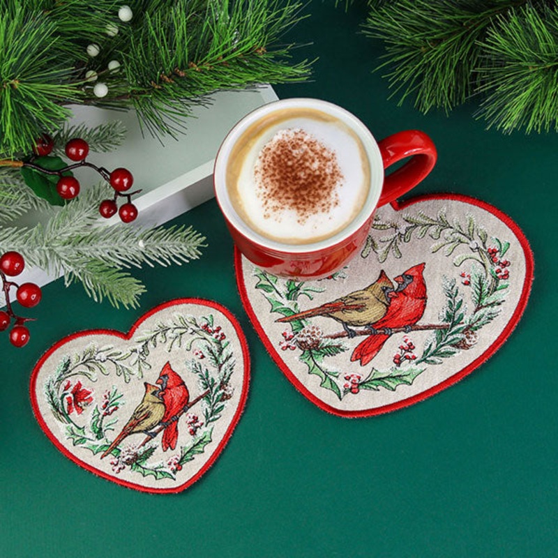 Very Merry Cardinal Trivet (In-the-Hoop)
