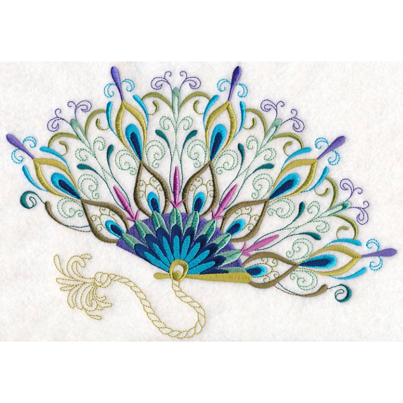Fanciful Peacock Fan|6.88″ x 9.73″ / 174.81mm x 247.18mm|5.51″ x 7.79″ / 139.88mm x 197.82mm|4.85″ x 6.86″ / 123.17mm x 174.2mm|2.73″ x 3.86″ / 69.25mm x 98.01mm|All Sizes