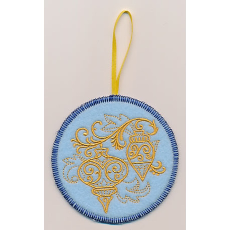 Filigree Christmas Ornament (Goldwork) (In-the-Hoop)
