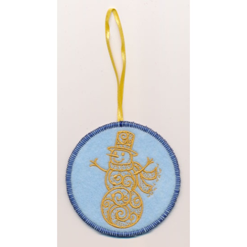 Filigree Snowman Ornament (In-the-Hoop)