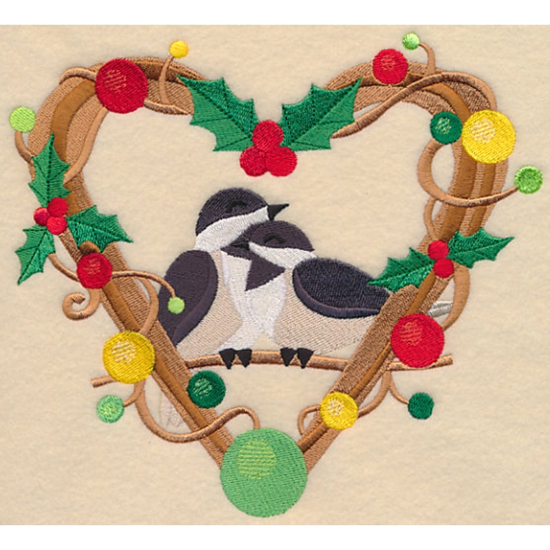 Chickadees Christmas Love Nest
