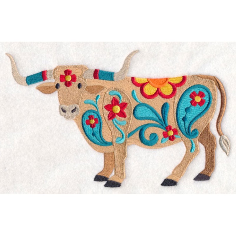 Flower Power Longhorn Steer|5.11″ x 8.27″ / 129.85mm x 210.12mm|4.24″ x 6.85″ / 107.72mm x 174.09mm|2.41″ x 3.88″ / 61.15mm x 98.61mm|All Sizes