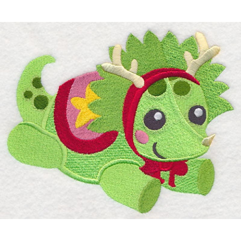 Friendly Christmas Dinosaur Boy