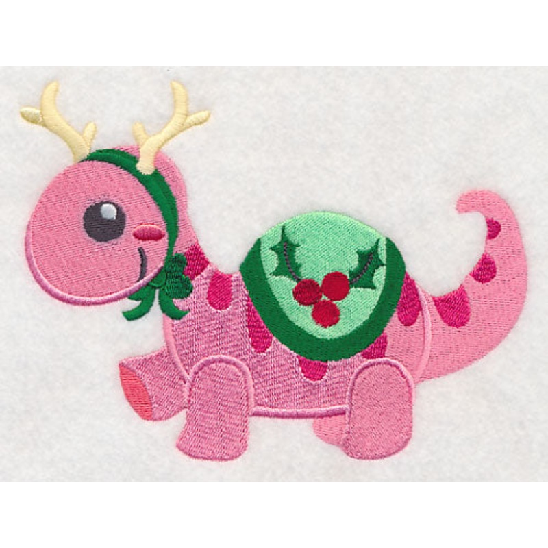 Friendly Christmas Dinosaur Girl