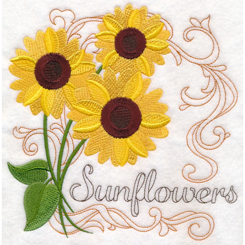 Sunflowers with Flourish|7.79″ x 7.68″ / 197.77mm x 194.97mm|6.99″ x 6.89″ / 177.53mm x 175.1mm|5.93″ x 5.84″ / 150.53mm x 148.43mm|4.92″ x 4.85″ / 124.99mm x 123.19mm|3.89″ x 3.83″ / 98.7mm x 97.3mm|All Sizes
