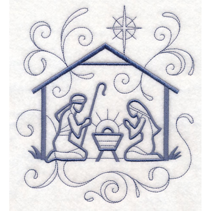 Doodle Holy Family in Stable|6.48″ x 5.85″ / 164.68mm x 148.55mm|5.38″ x 4.85″ / 136.58mm x 123.14mm|3.85″ x 3.47″ / 97.74mm x 88.12mm|3″ x 2.7″ / 76.17mm x 68.67mm|All Sizes