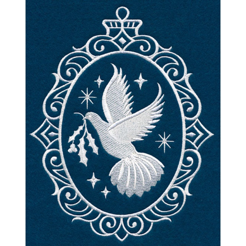 Dove Cameo (Whitework)|8.69″ x 6.87″ / 220.61mm x 174.59mm|7.42″ x 5.87″ / 188.48mm x 149.19mm|6.16″ x 4.87″ / 156.38mm x 123.79mm|3.87″ x 3.07″ / 98.38mm x 77.93mm|All Sizes