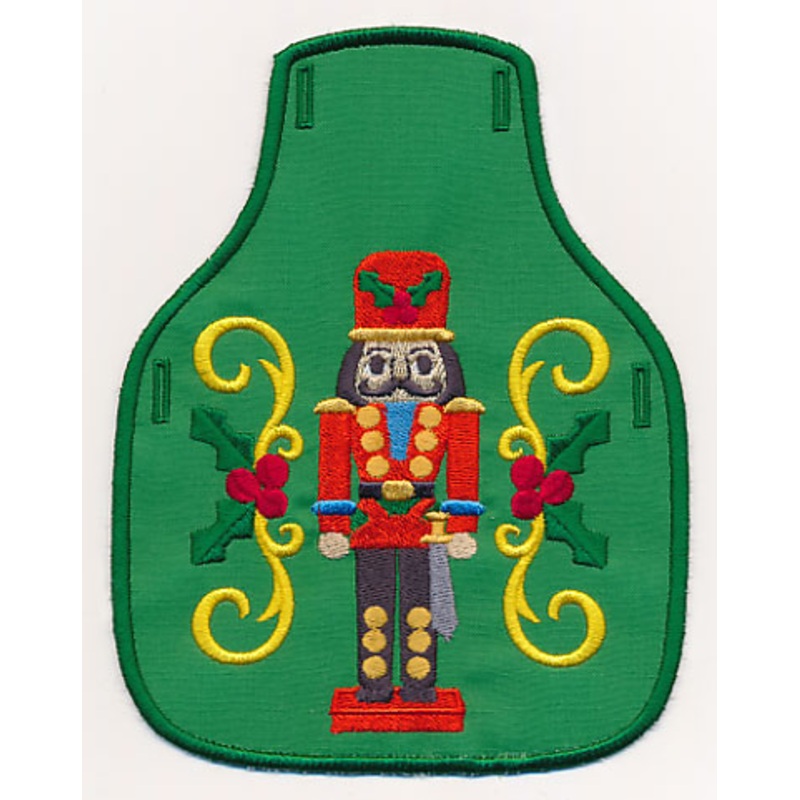 Festive Nutcracker Bottle Apron (In-the-Hoop)