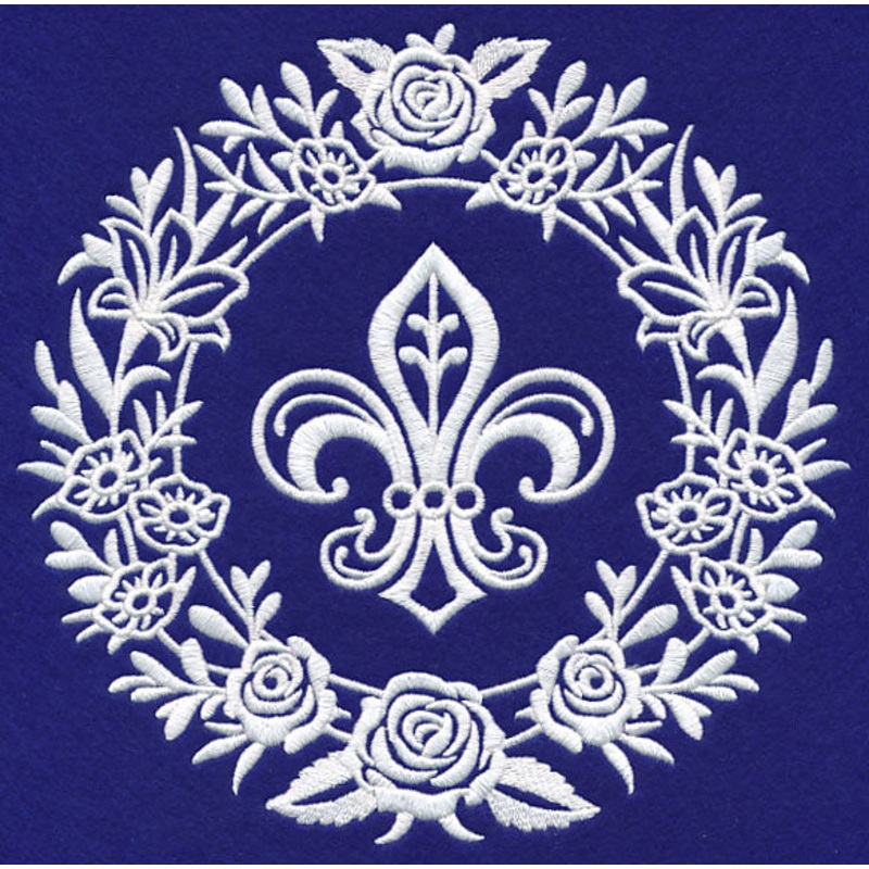 Fleur De Lis Medallion (Whitework)