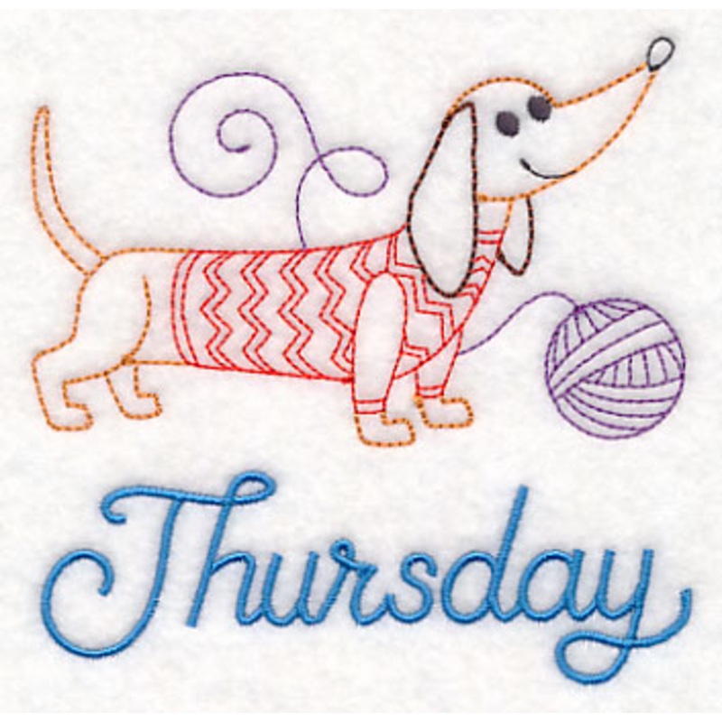 Thursday Dachshund (Vintage)|4.41″ x 4.51″ / 111.89mm x 114.54mm|3.27″ x 3.34″ / 82.96mm x 84.92mm|All Sizes