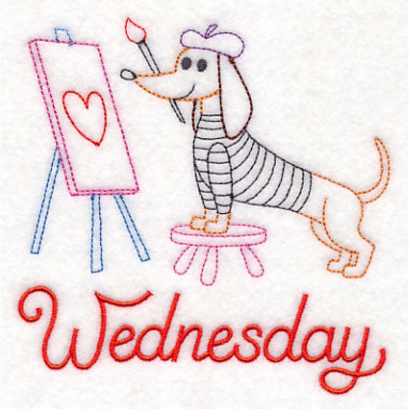 Wednesday Dachshund (Vintage)|4.91″ x 4.86″ / 124.62mm x 123.46mm|3.64″ x 3.6″ / 92.37mm x 91.51mm|All Sizes