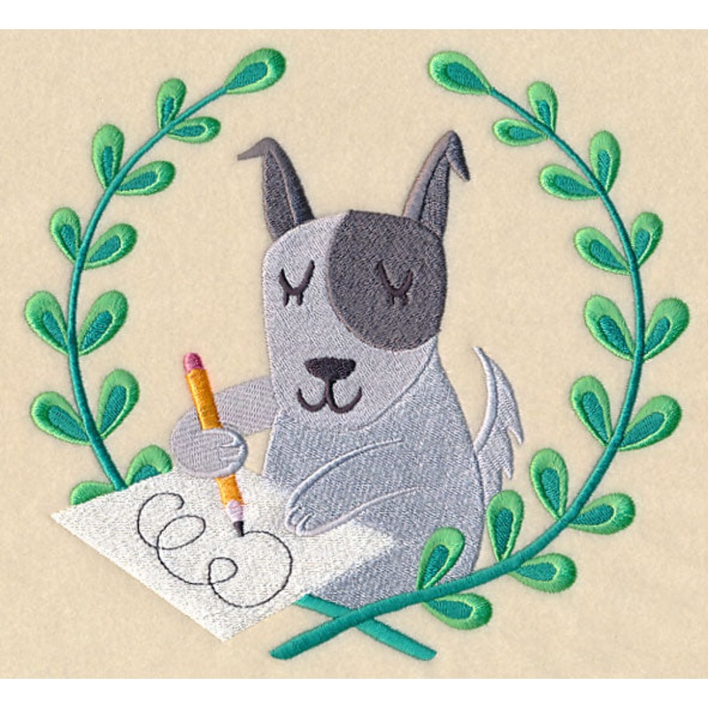 Dog Drawing Laurel|7.19″ x 7.79″ / 182.69mm x 197.78mm|6.51″ x 7.05″ / 165.38mm x 179.03mm|5.51″ x 5.96″ / 139.98mm x 151.28mm|4.86″ x 5.25″ / 123.46mm x 133.42mm|3.58″ x 3.86″ / 90.92mm x 98.06mm|All Sizes