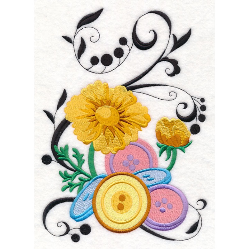 Fanciful Buttons with Cosmos|9.61″ x 6.86″ / 244.15mm x 174.29mm|8.21″ x 5.86″ / 208.58mm x 148.9mm|7.48″ x 5.34″ / 190.07mm x 135.68mm|6.74″ x 4.81″ / 171.09mm x 122.13mm|All Sizes