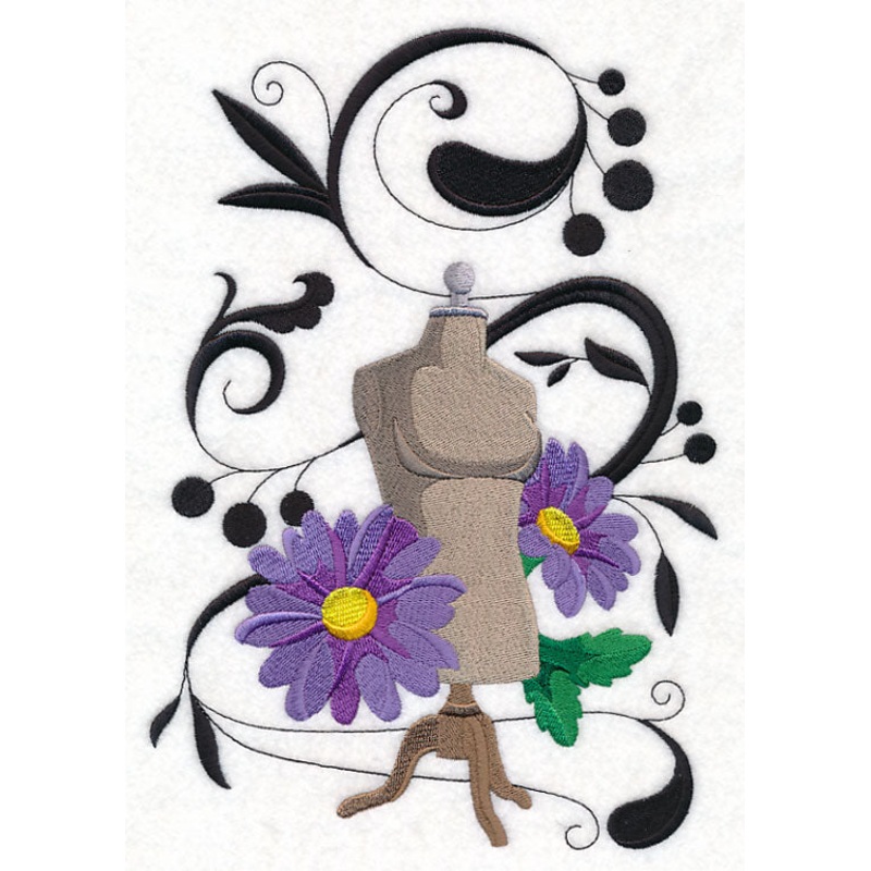 Fanciful Dress Form with Daisies