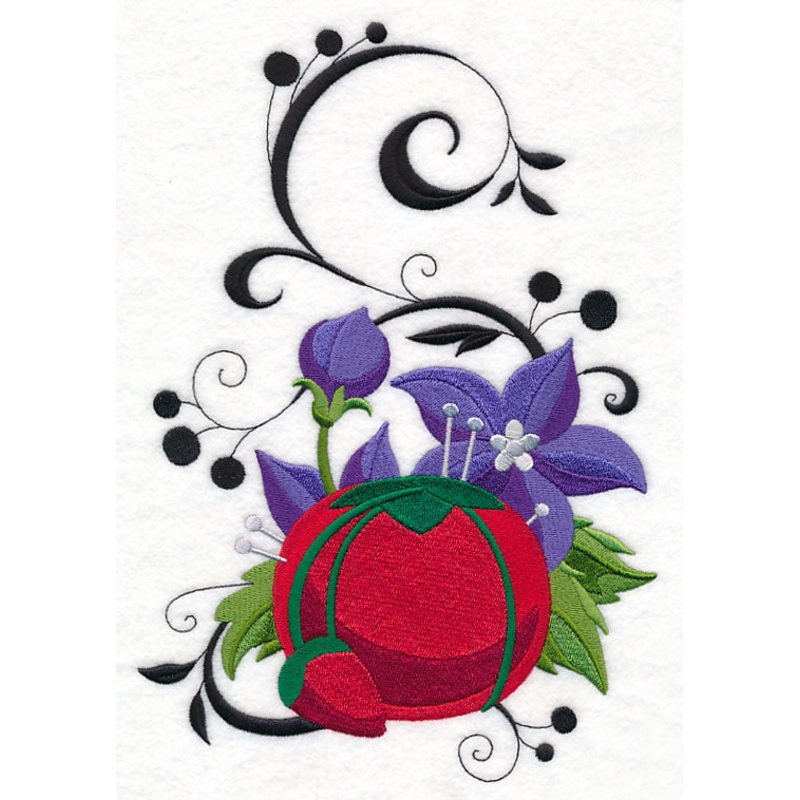 Fanciful Pincushion with Balloon Flowers