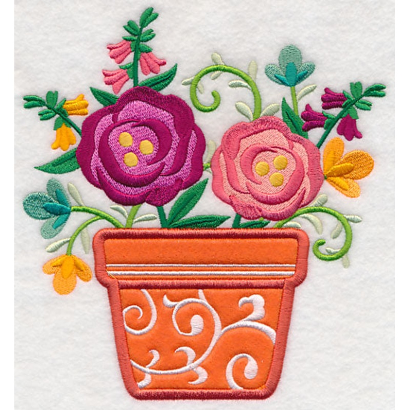 Blooming with Beauty Pot (Applique)
