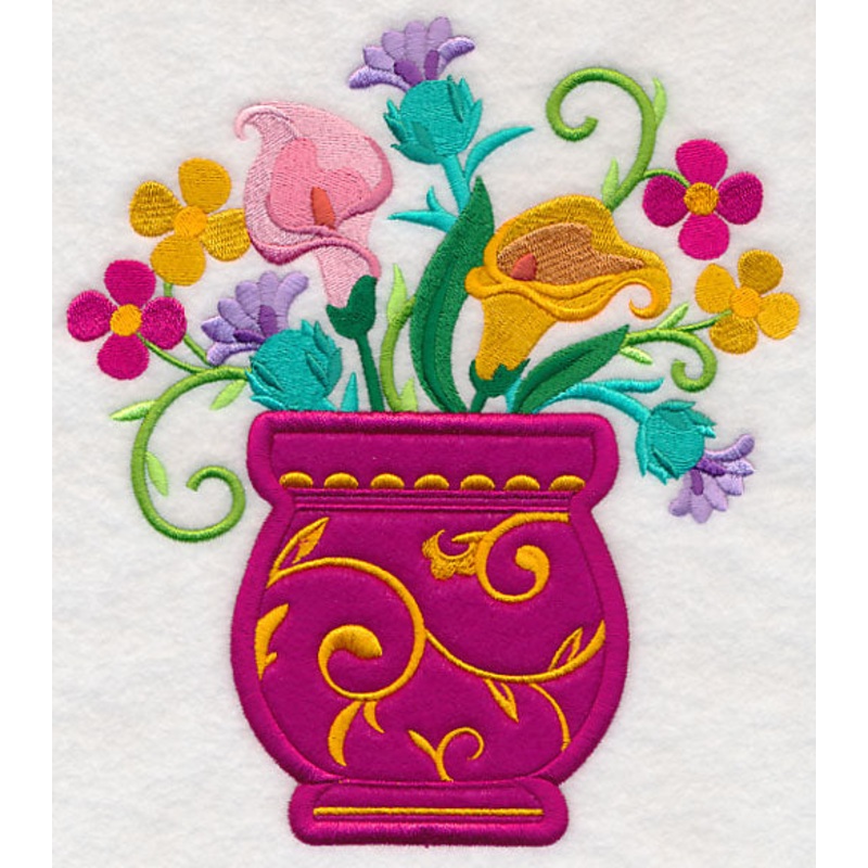 Blooming with Beauty Vase (Applique)