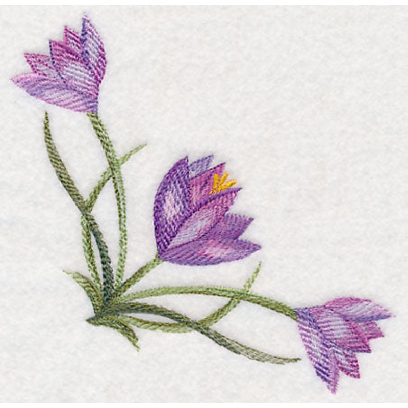 Crocus Corner in Watercolor|6.05″ x 5.85″ / 153.62mm x 148.62mm|5″ x 4.83″ / 126.88mm x 122.68mm|3.83″ x 3.73″ / 97.27mm x 94.72mm|All Sizes