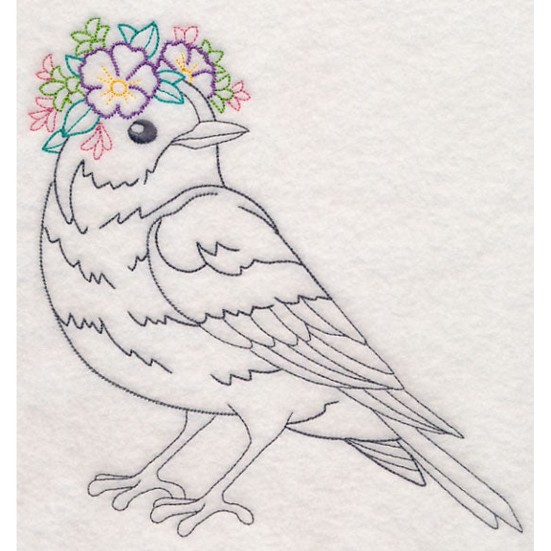 Bird with Floral Crown (Vintage)