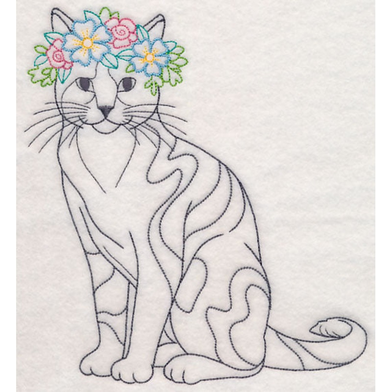 Cat with Floral Crown (Vintage)