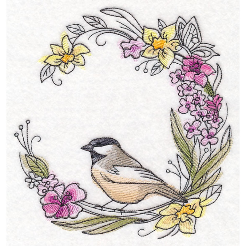 Chickadee Wreath in Watercolor