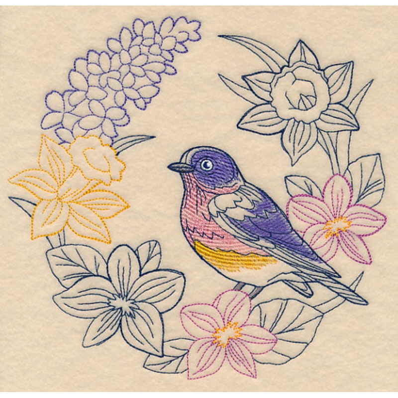 Colors of Spring Bluebird Wreath