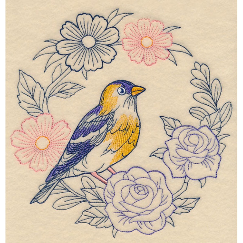 Colors of Spring Goldfinch Wreath