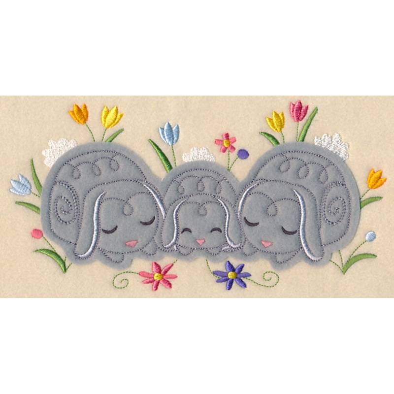 Cuddling Bunny Family (Crafty Cut Applique)