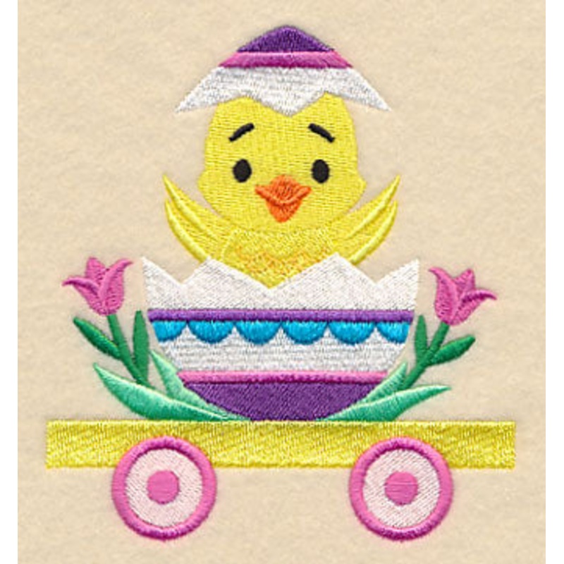 Easter Train – Hatching Chick|4.64″ x 4.19″ / 117.77mm x 106.43mm|3.51″ x 3.17″ / 89.23mm x 80.61mm|All Sizes