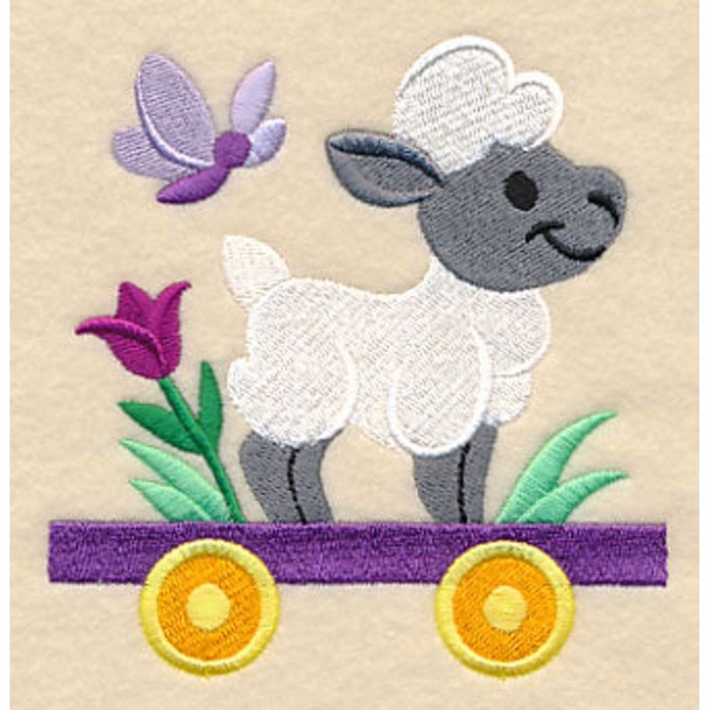 Easter Train – Lamb|4.37″ x 4.18″ / 111.07mm x 106.05mm|3.31″ x 3.16″ / 84.17mm x 80.27mm|All Sizes