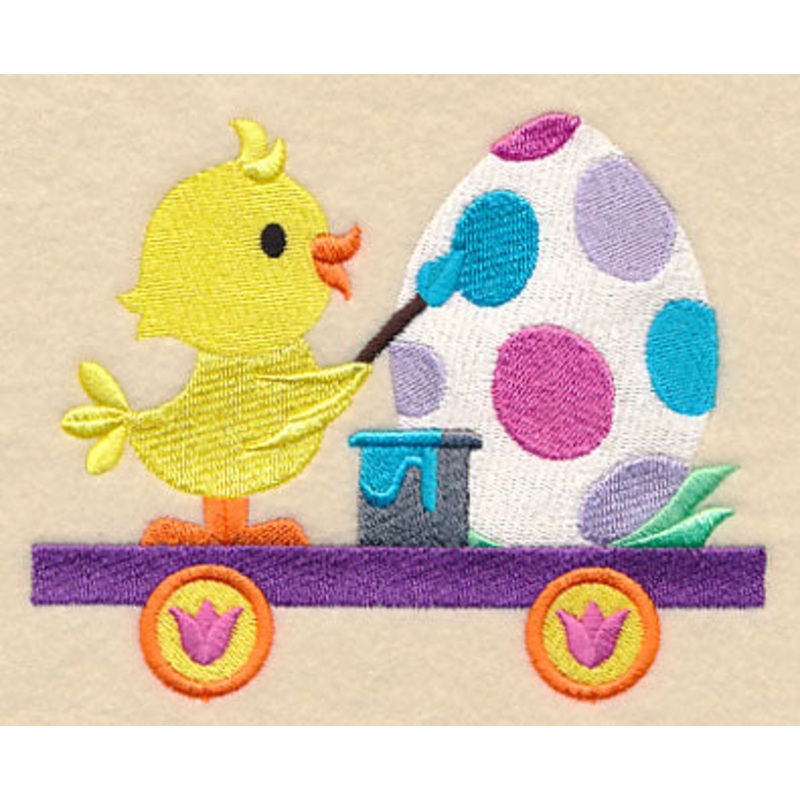 Easter Train – Painting Chick|4.08″ x 5.07″ / 103.54mm x 128.87mm|3.09″ x 3.84″ / 78.48mm x 97.59mm|All Sizes
