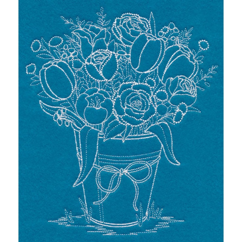 Spring Bucket of Blooms (Vintage)